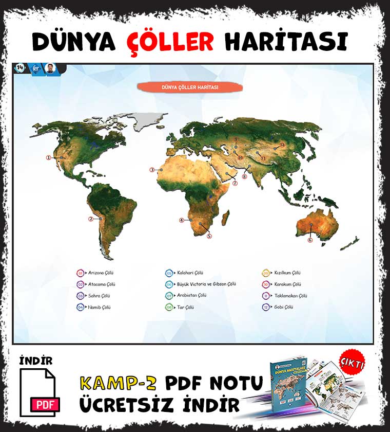 Dünya Çöller Harita Bilgisi Çalışma Etkinlikleri PDF DERS NOTLARI