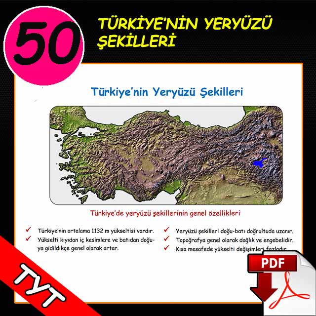 Türkiye Dağları Konu Anlatımı PDF Tyt Coğrafya