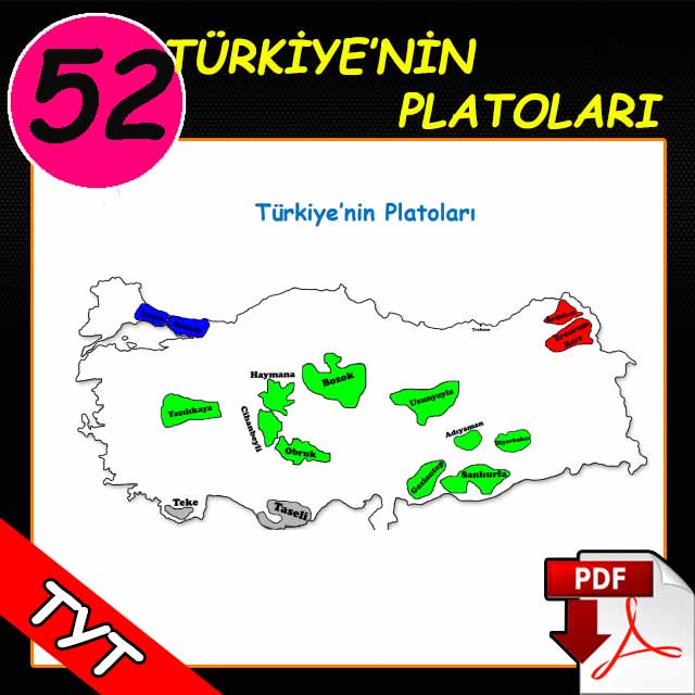 Türkiye Platolar Konu Anlatımı PDF Tyt Coğrafya