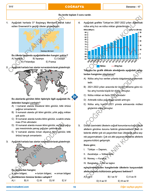 TYT COĞRAFYA DENEME 17-18 SORU ÇÖZÜMÜ PDF 2023