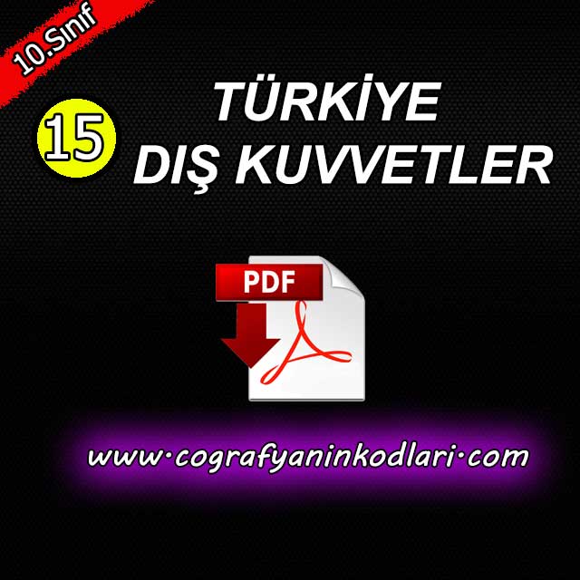 Türkiye de Dış Kuvvetler Konu Anlatımı PDF Ders Notu