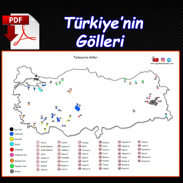 Türkiye nin Gölleri Haritası Kodlarla Coğrafya PDF indir